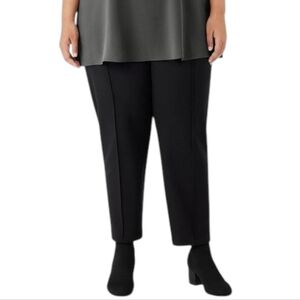 Eileen Fisher High Waist Slim Crop Black Washable Stretch Crepe Pant Women's XL